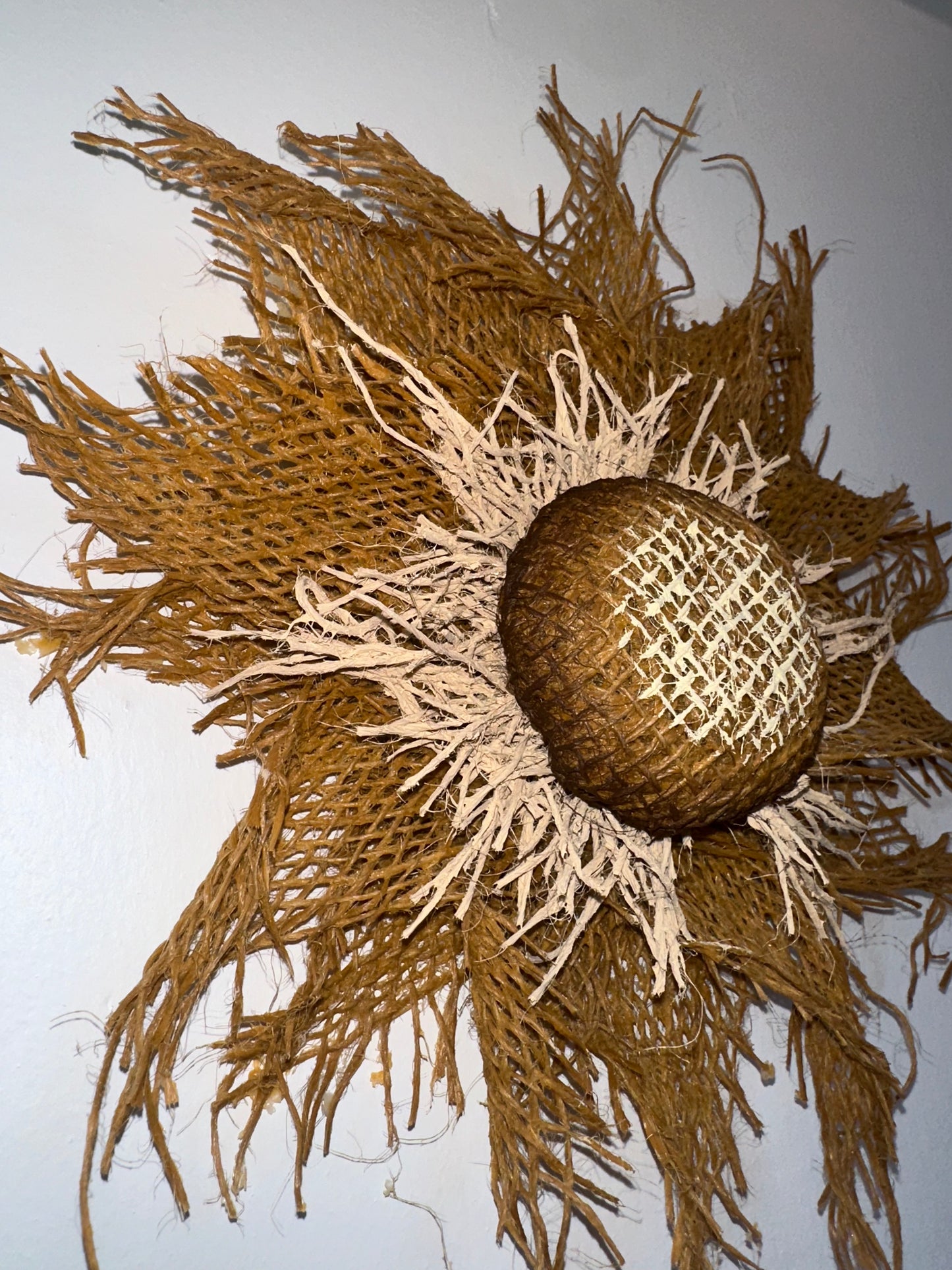 Basque flower décor, handcrafted rustic ornament for good luck.