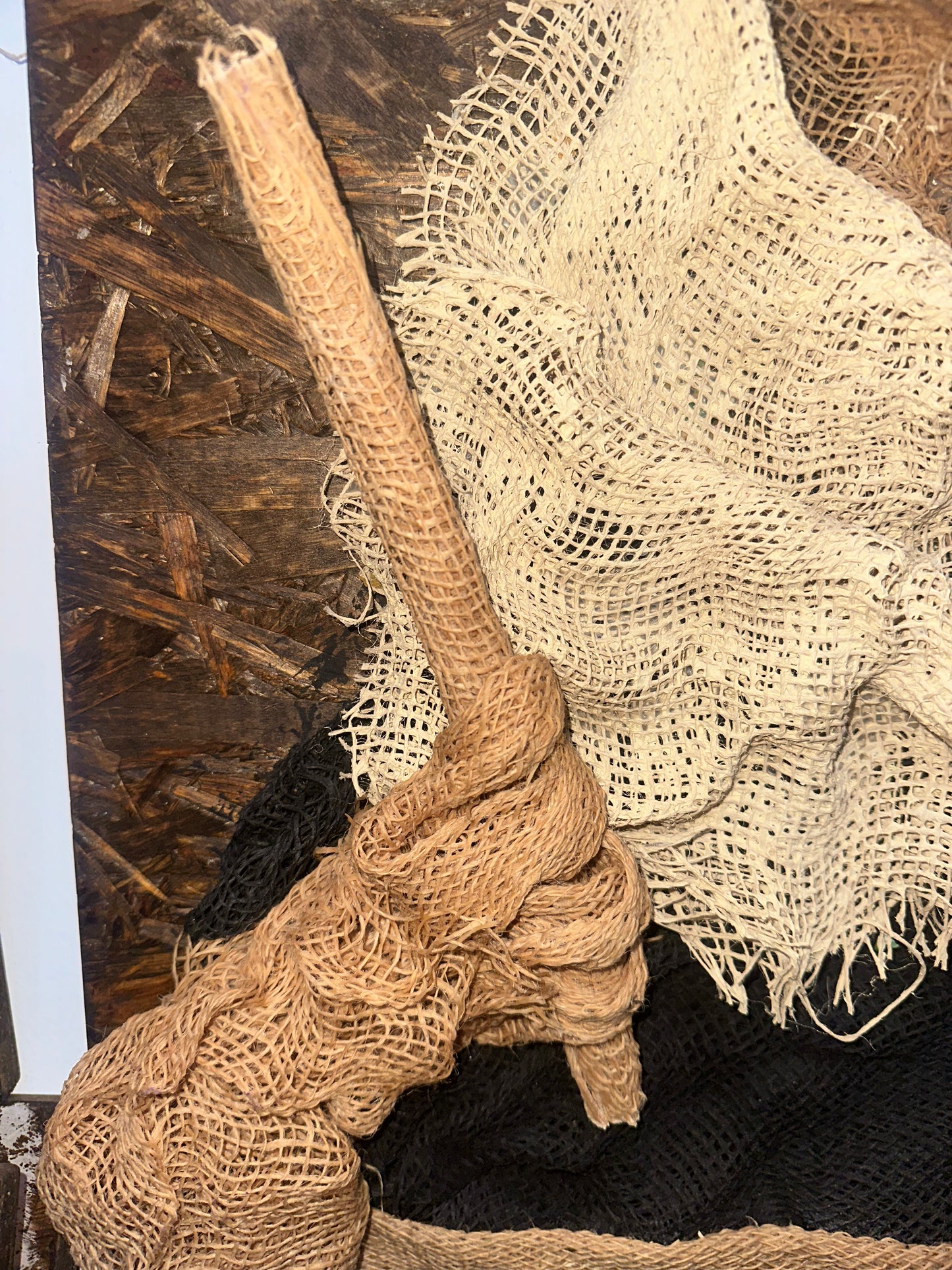 Unique witch sculpture on wood – handcrafted decorative art piece.