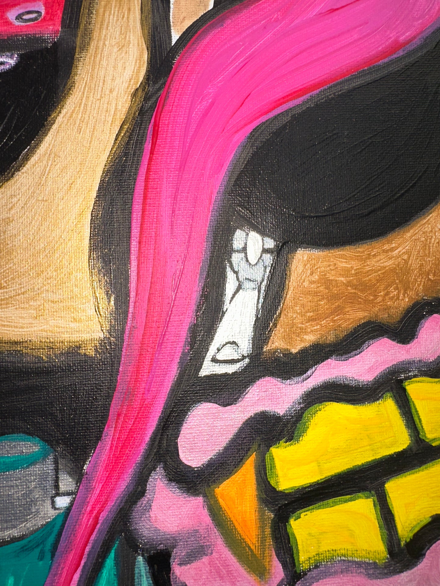 Mono Hipnotizado – Pintura acrílica surrealista, 121 x 81 cm, Arte Contemporáneo