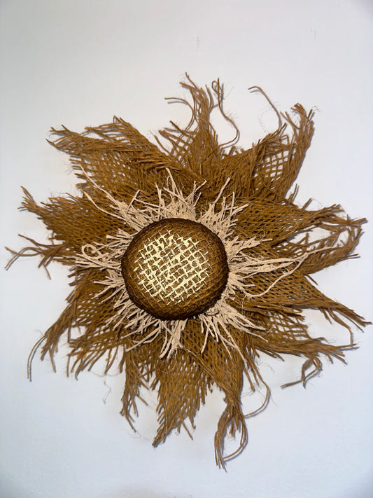 Rustic Basque flower ornament, handmade décor piece for home or office.