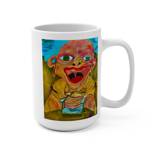 Colorful Whimsical Art Mug, 15oz Coffee Cup, Unique Gift, Fun Kitchen Decor, Art Lover's Choice, Quirky Drinkware