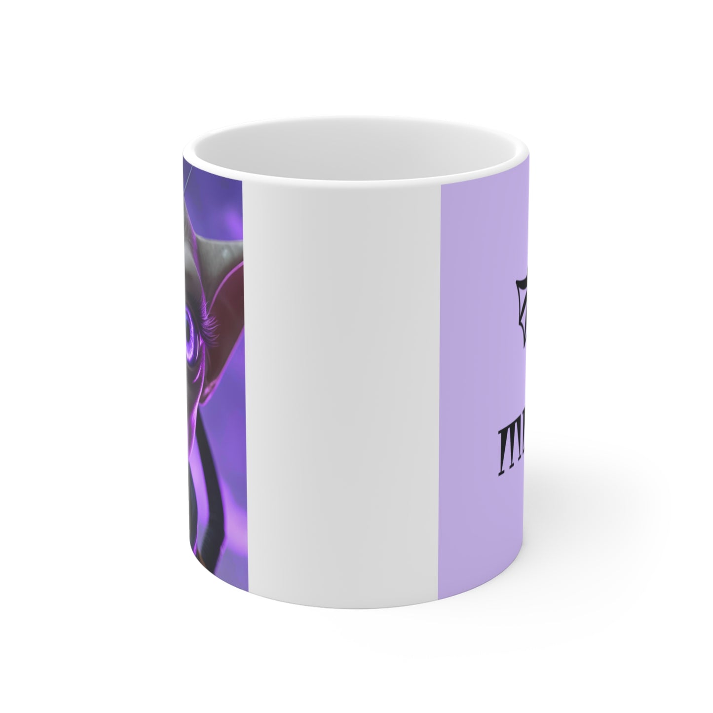 Alien Art Mug, Unique Coffee Mug, Sci-Fi Gift, Fantasy Mug, Cat Lover Gift, Cosmic Character Mug