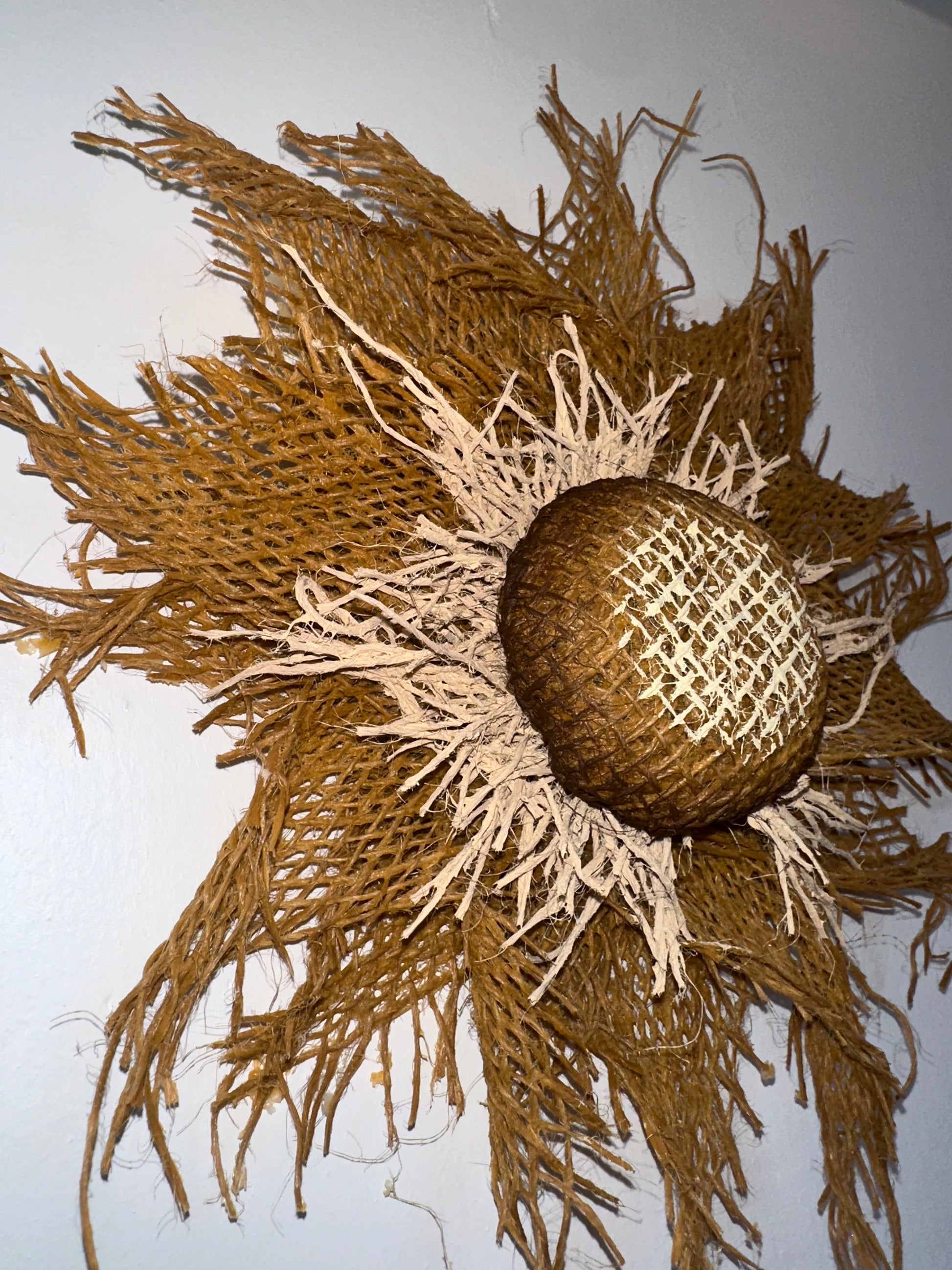 Basque flower décor, handcrafted rustic ornament for good luck.