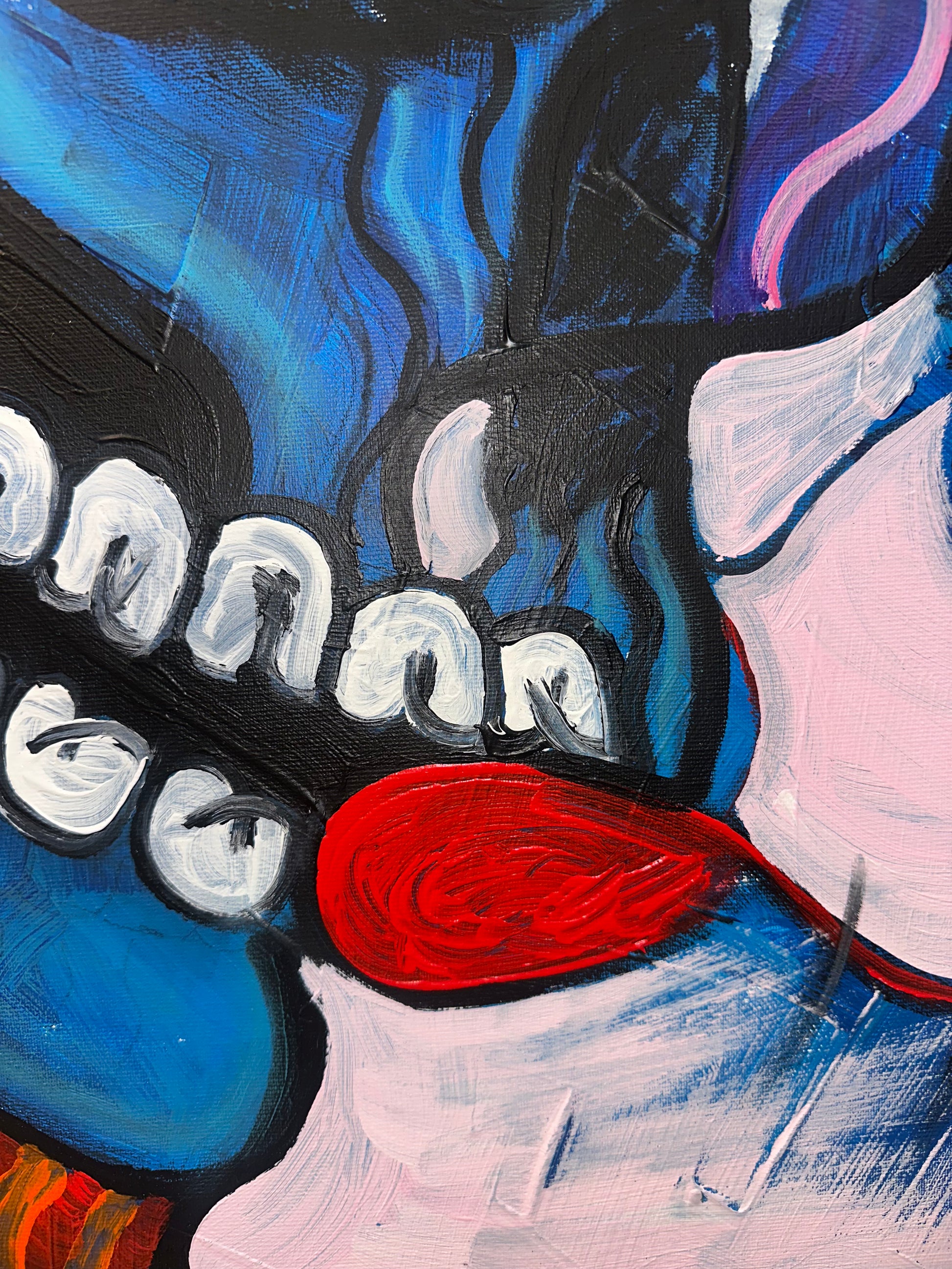 Canvas Painting of Mexican Catrina with Skull and Snakes – Symbolic Couple Artwork, Contemporary Art for Striking Décor