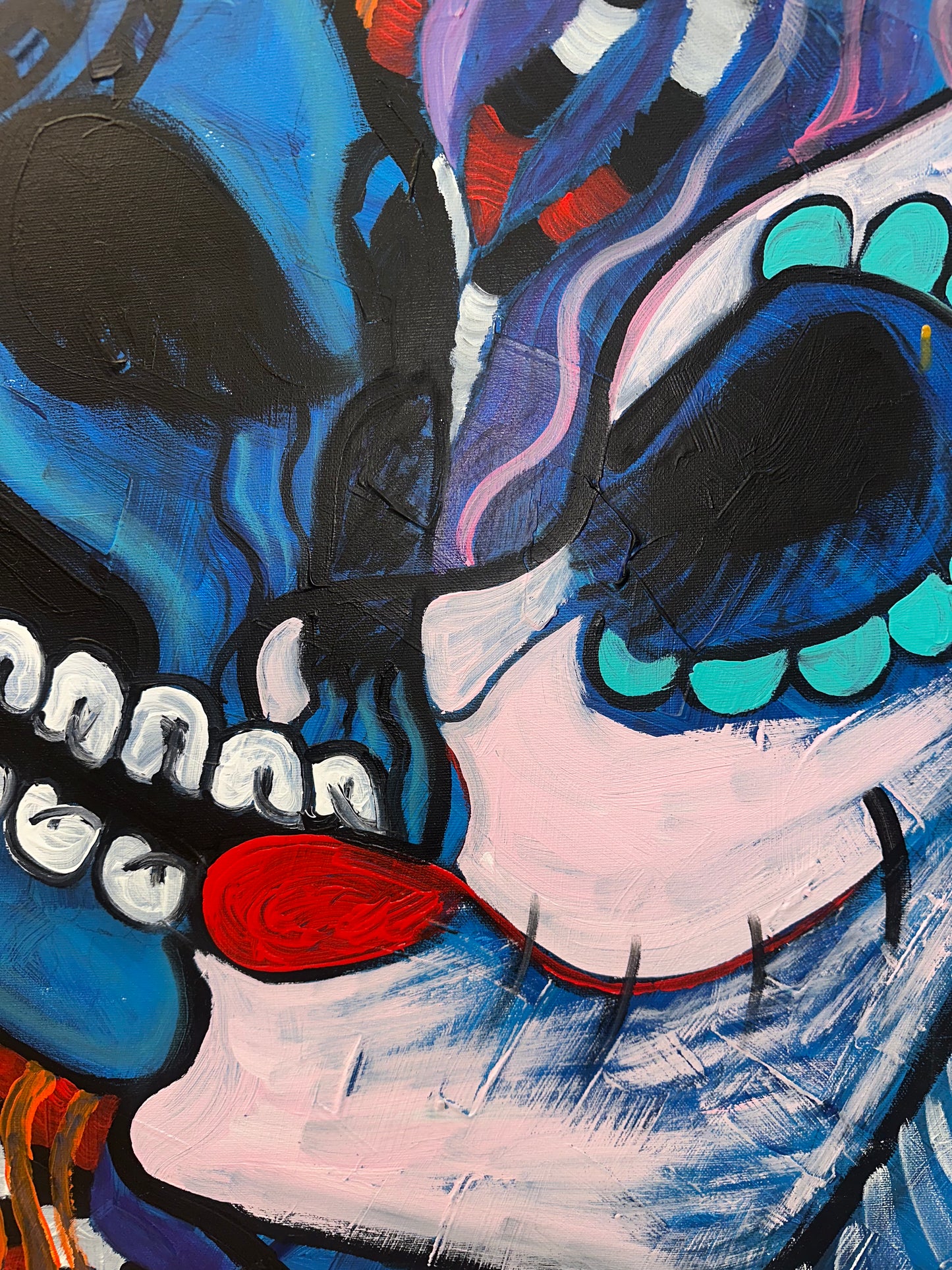 Decorative Canvas of Mexican Catrina with Skull and Snakes – Couple and Life-Death Symbolism, Unique Artwork for Home or Office