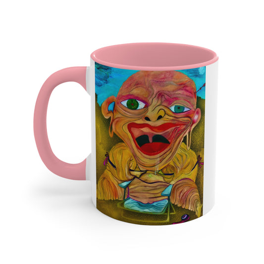 Whimsical 11oz coffee mug with colorful and artsy design, perfect gift for friends.