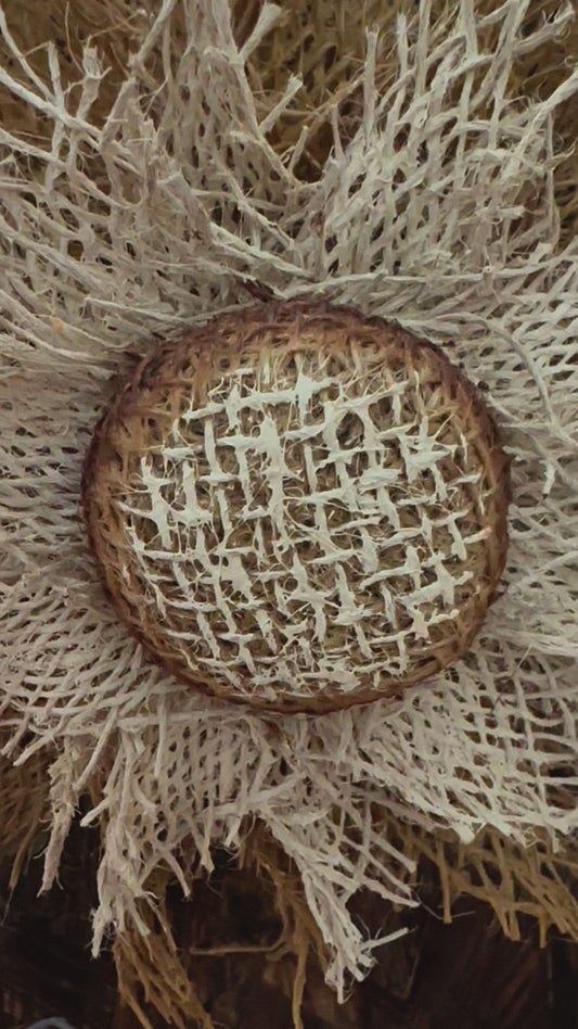 Handcrafted Eguzkilore Sculpture – Basque Flower Wooden Décor, Good Luck Charm